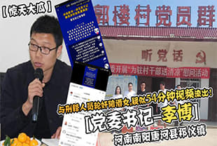 【惊天大瓜】河南南阳唐河县祁仪镇【党委书记-李博】与刑释人员轮奸陪酒女，疑似35分钟视频流出！